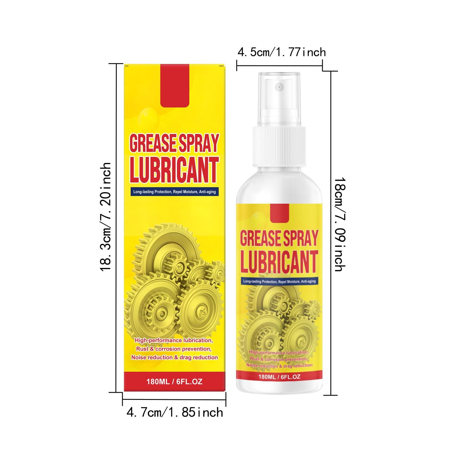 Anti-Rust Lubricant Spray & Rust Remover - Multi Surface Rust Remover Spray, Quick-Acting Metal Rusts Removal Polishing Sprays, Rusts Stain Removers Sprays for Metal, Vehicles, Chains (1Pc) — view 8