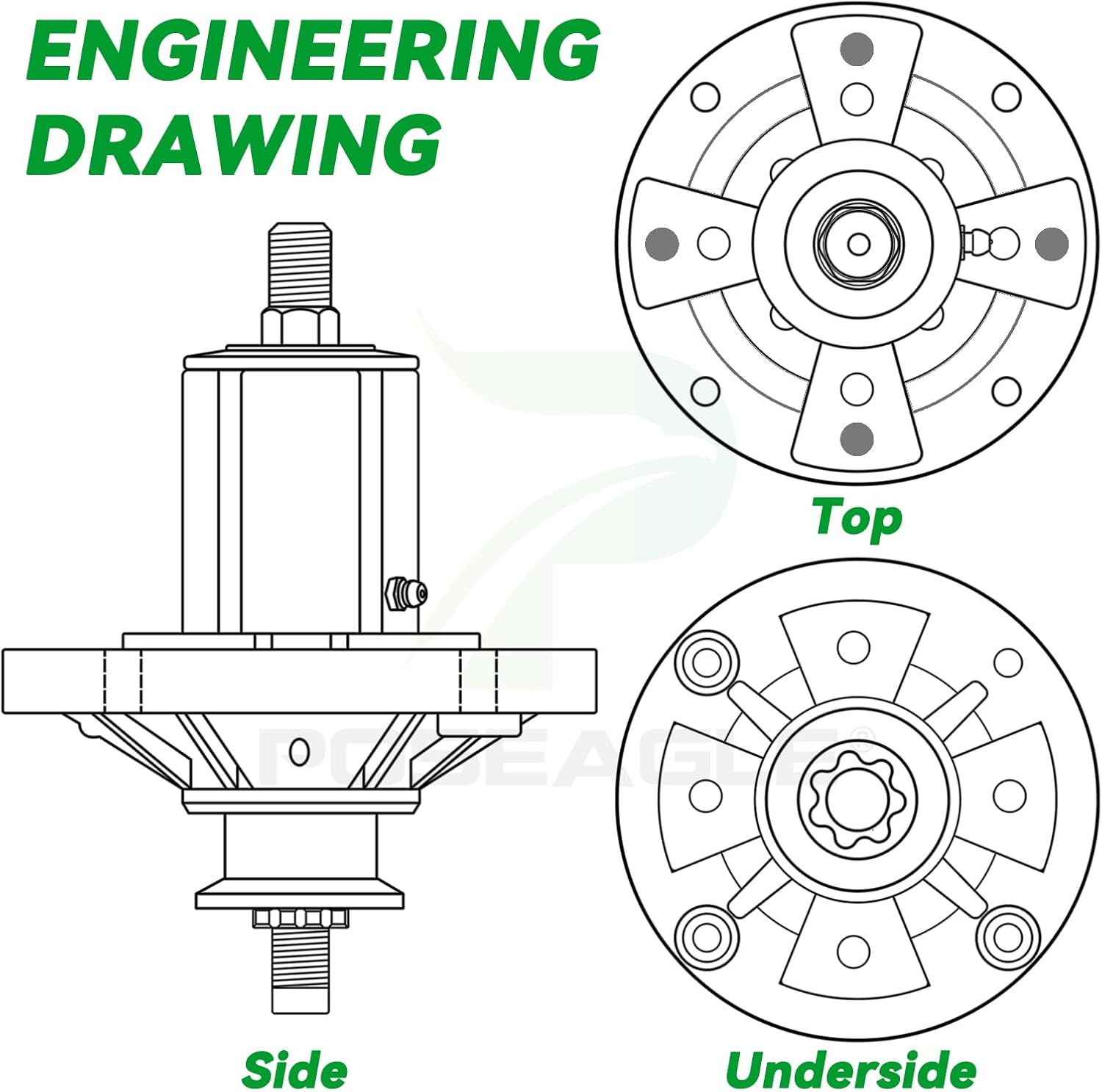 2 Pack AM136733 Spindle Assembly Replace John Deere AM143469 Kit, AM137097, John Deere Z225 Spindle for John Deere X300 X300R X304 X310 X324 Z225 EZtrak Z245 EZtrak Lawn Tractors