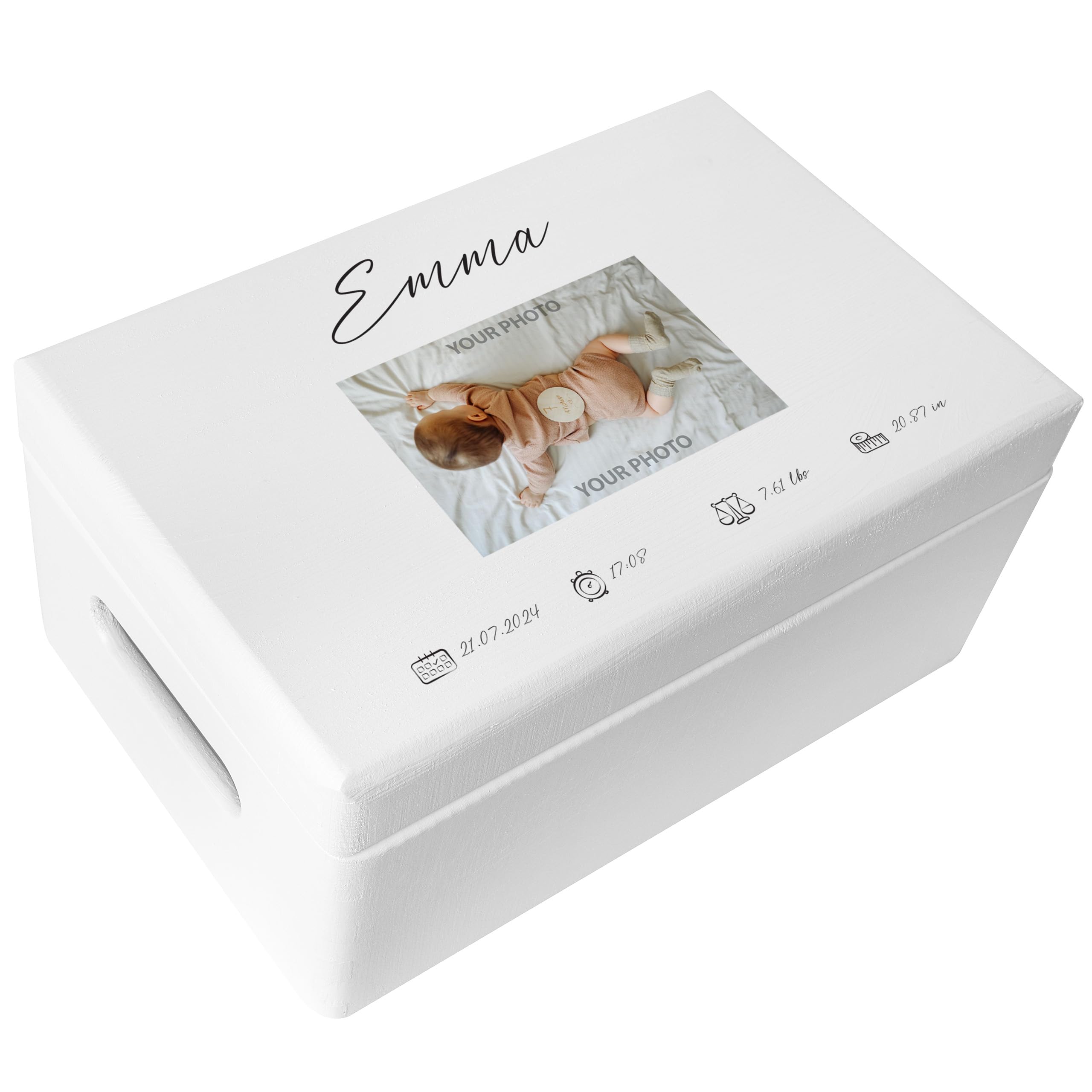 Creative Deco Scatola Ricordo Neonato Personalizzata con Foto