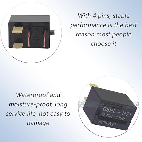Miniatura 3 de Relé automotriz OEM # G8HL-H71 39794-SDA-A03, relé de 4 pines de 12 V compatible con Honda Accord Civic Odyssey CR-V, accesorios profesionales para