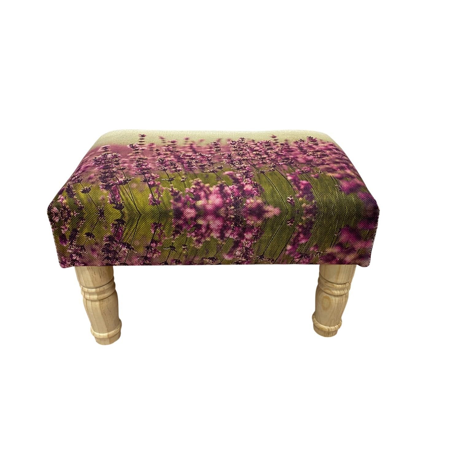 AcaciaHome Stylish & Durable Tapestry Deluxe Upholstered Ottoman Footstool with Drawer - Solid wood Lounge Padded Removable Legs Stool for Home, Bedroom, Living Space or Office (Scottie Dog)