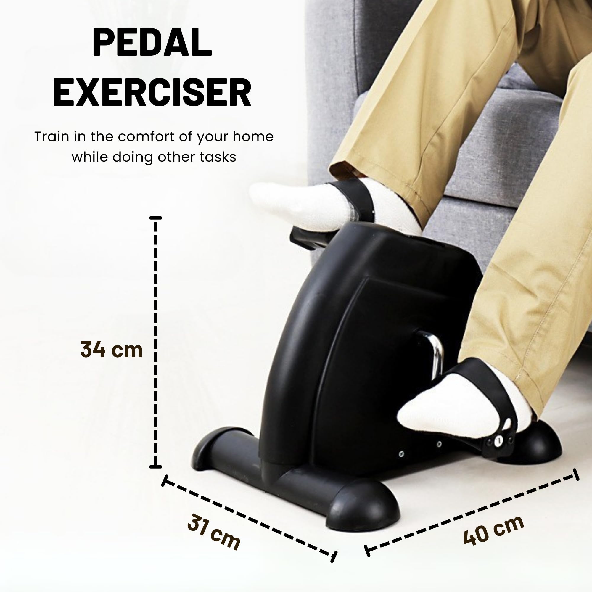 Pédalier d'Exercice, Mini Vélo d'Appartement, Pédalier Pliable, Pedalier D'Appartement, Vélo Elliptique pour Seniors et Adultes avec Écran, Résistance Réglable. Exercice à la Maison, au Bureau