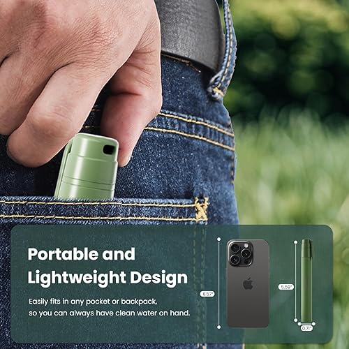 Miniatura 3 de Filtro de agua portátil para supervivencia, equipo esencial para acampar y senderismo, pajita de purificación de agua para viajes, ciclismo y