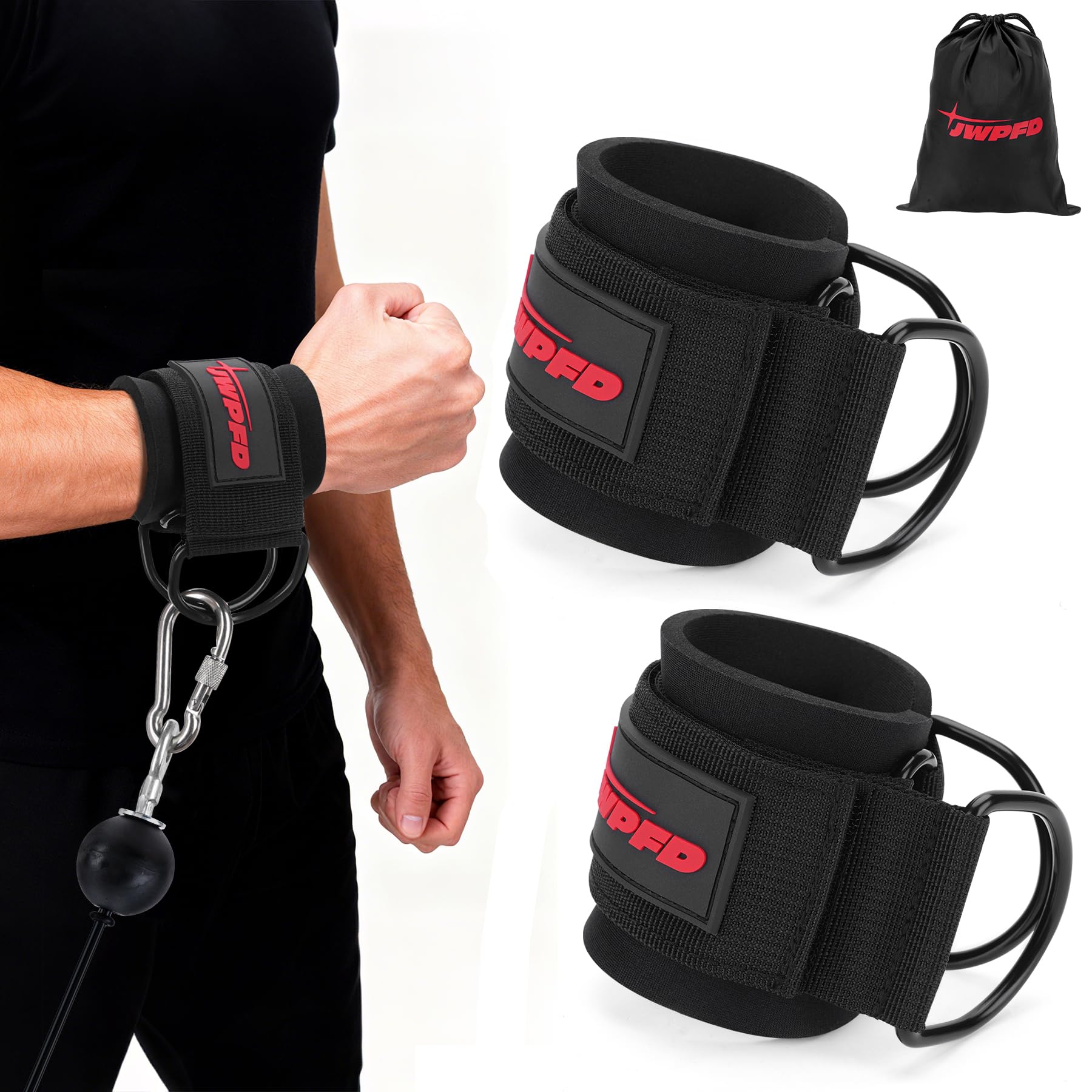 Wrist Straps for Cable Machines (Black, M)