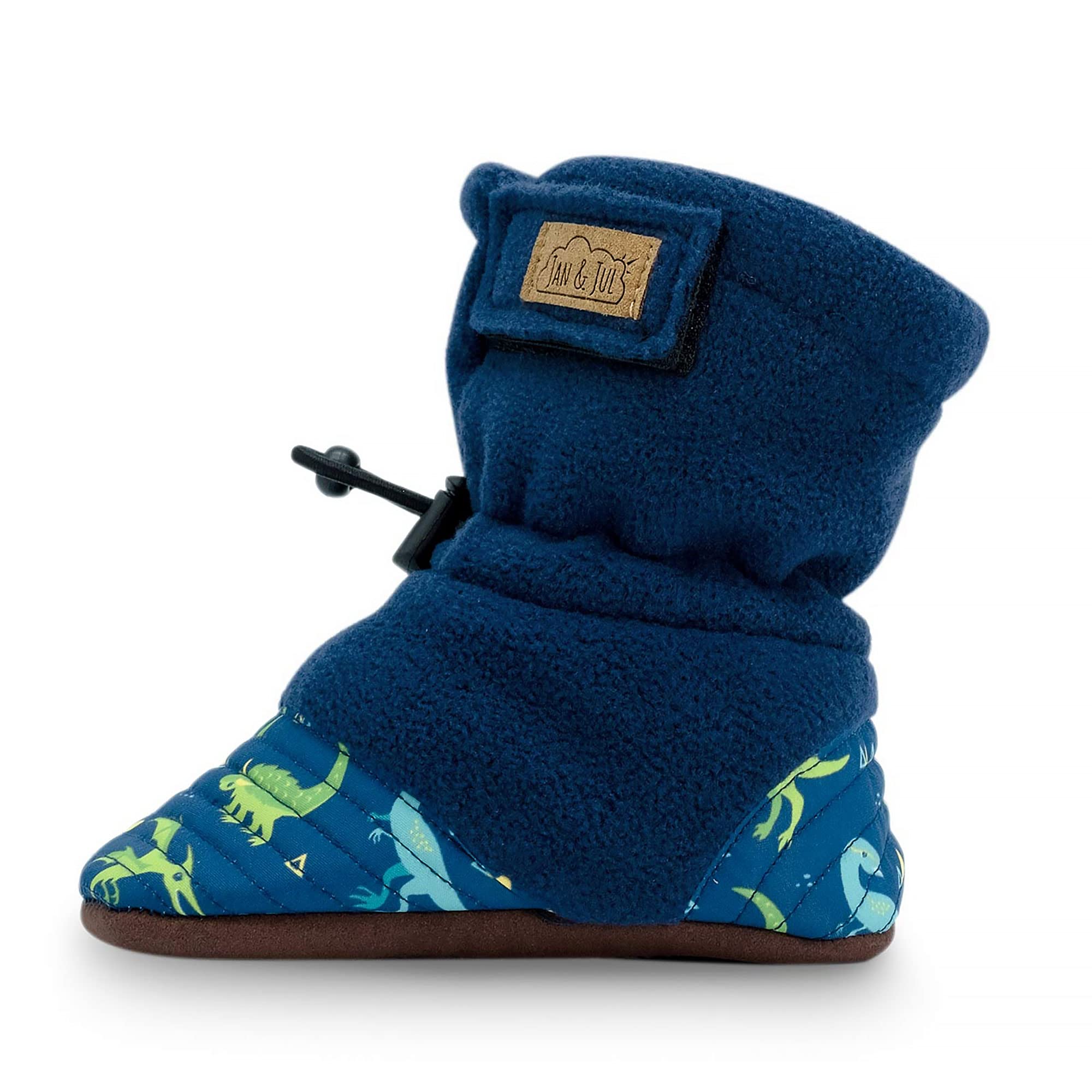 JAN & JULFleece Shoes for Toddler Girls and Boys, Adjustable Soft Sole Booties