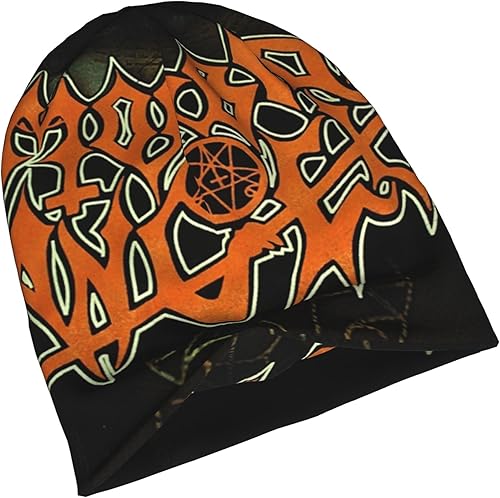 Miniatura 4 de KyjsiUhyU Morbid - Gorros de ángel con banda de metal para hombres, mujeres y adolescentes  Moda delgada unisex Aldult Skull Knit Hat sombrero de