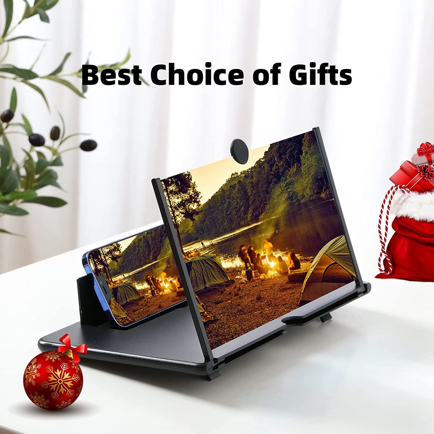 Lupa de Pantalla de Teléfono 16 Pulgadas, Amplificador Móvil para Ver Películas y Videos en Smartphone (Negro)