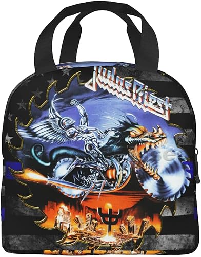 Miniatura 2 de Judas Rock Band Priest - Lonchera reutilizable para hombres y mujeres, lonchera aislada para adultos, bolsa de almuerzo con cierre de cremallera,