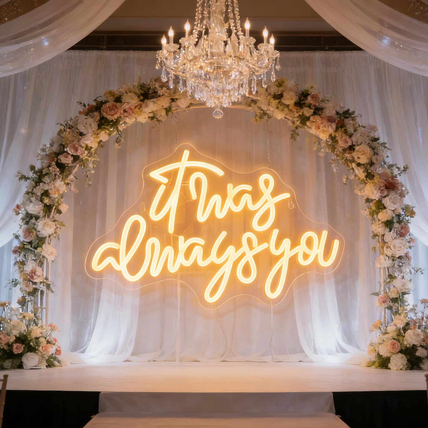 LED It Was Always You Segno Neon La Stanza Home Bar Arte Decorazione Della Parete Finestra Del Partito Soggiorno Decor Matrimonio Fidanzamento Della Parete Hanging Decorazione (bianco caldo)