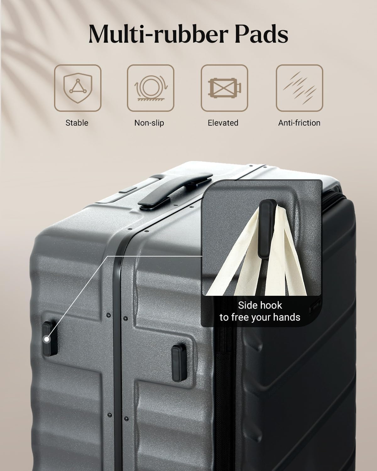 Checked Luggage, 28 Inch Luggage with Spinner Wheels, Large Suitcase with Lightweight PC Hard Shell, Aluminum Frame, Top Opening, YKK Zipper, TSA Lock (Grey, 1PC) - Image 5