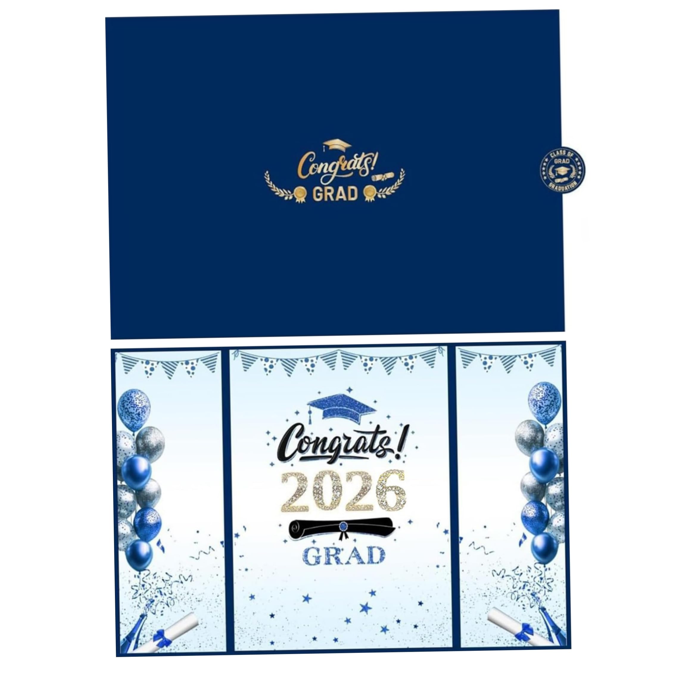 Libro de invitados de graduación 2026 azul para firmas de fiesta