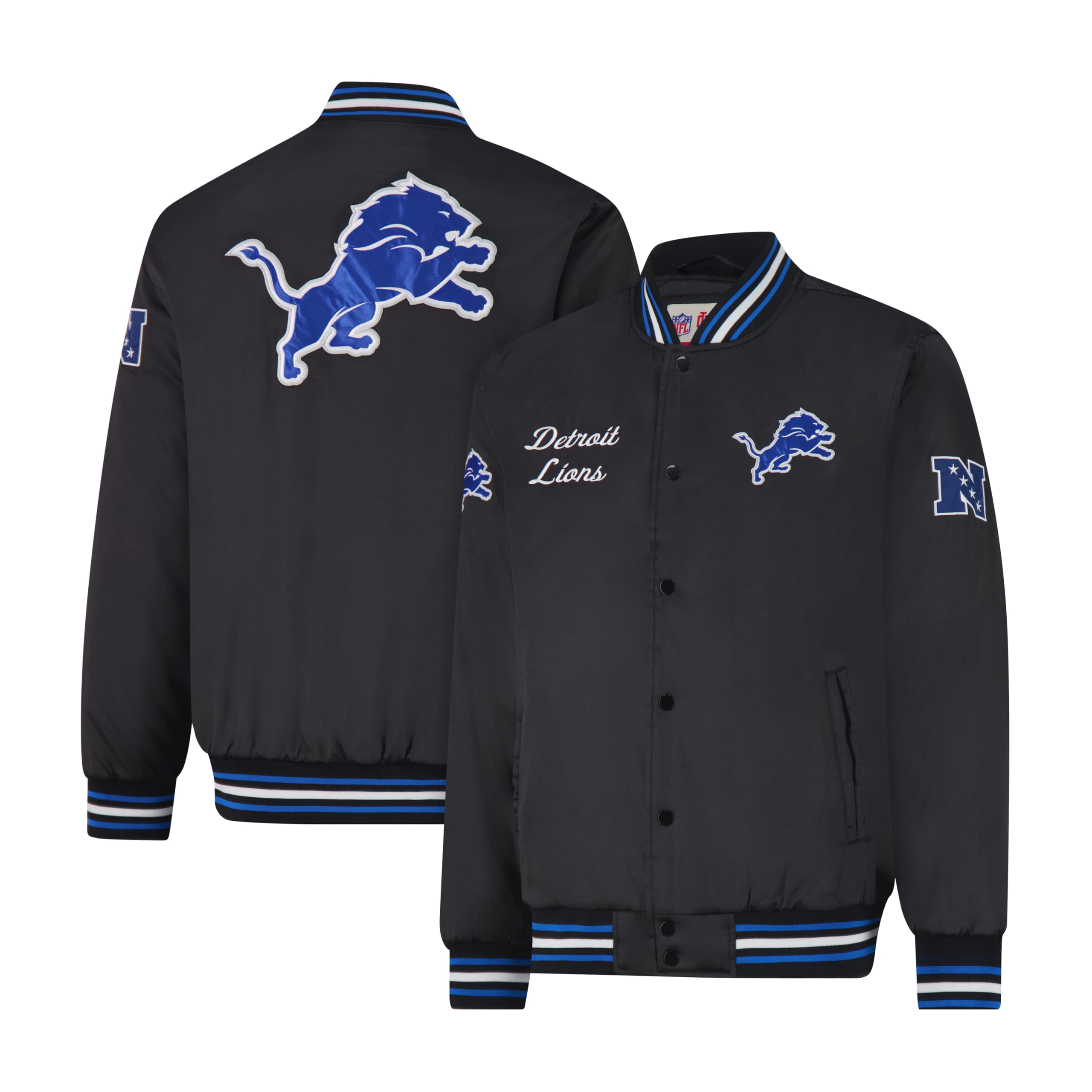 Ultra Game Mens NFL Official Supreme Satin Jacket