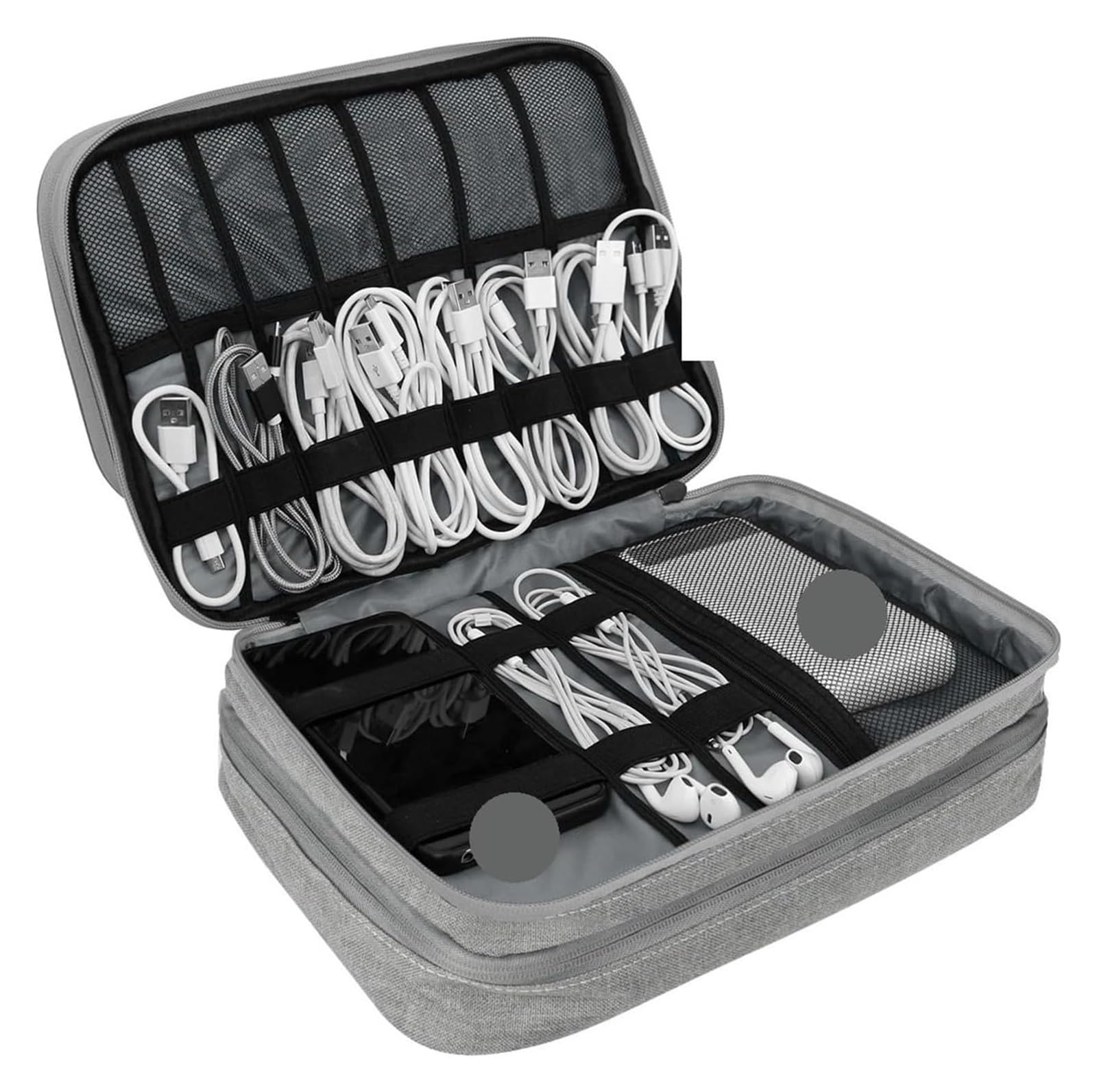 Akcesoria Torba organizatora, Gray Cable Organiser Bag For SD Card Charger Hard Disk Power Bank USB Accessories