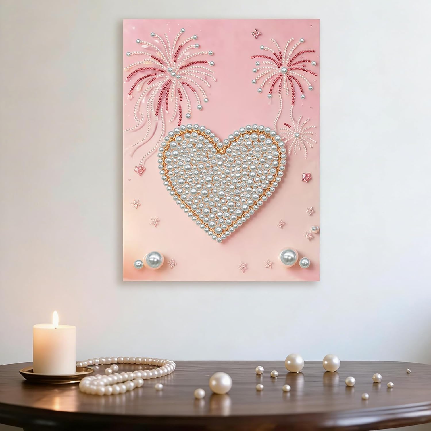 POETRYDRAW DIY Diamond Pearl Painting Kit for Adults Love, Beginner Friendly Craft Kits with Frame 30x40cm, Home Decor Housewarming Gift, Diamond Dots Beads Canvas Art for Wall Decor
