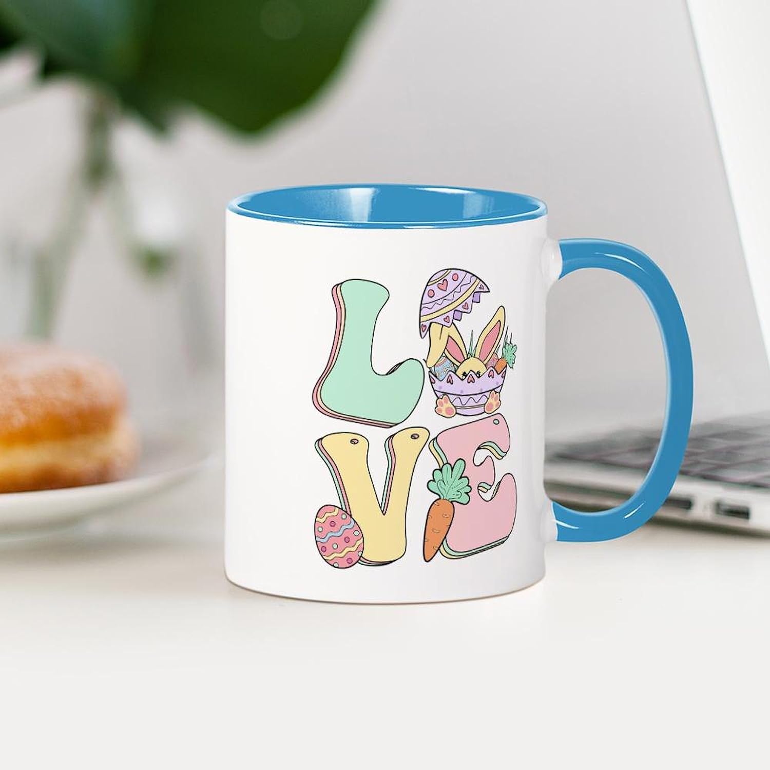 CafePress Happy Easter Love Mugs 11 oz (325 ml) Ceramic Coffee Mug
