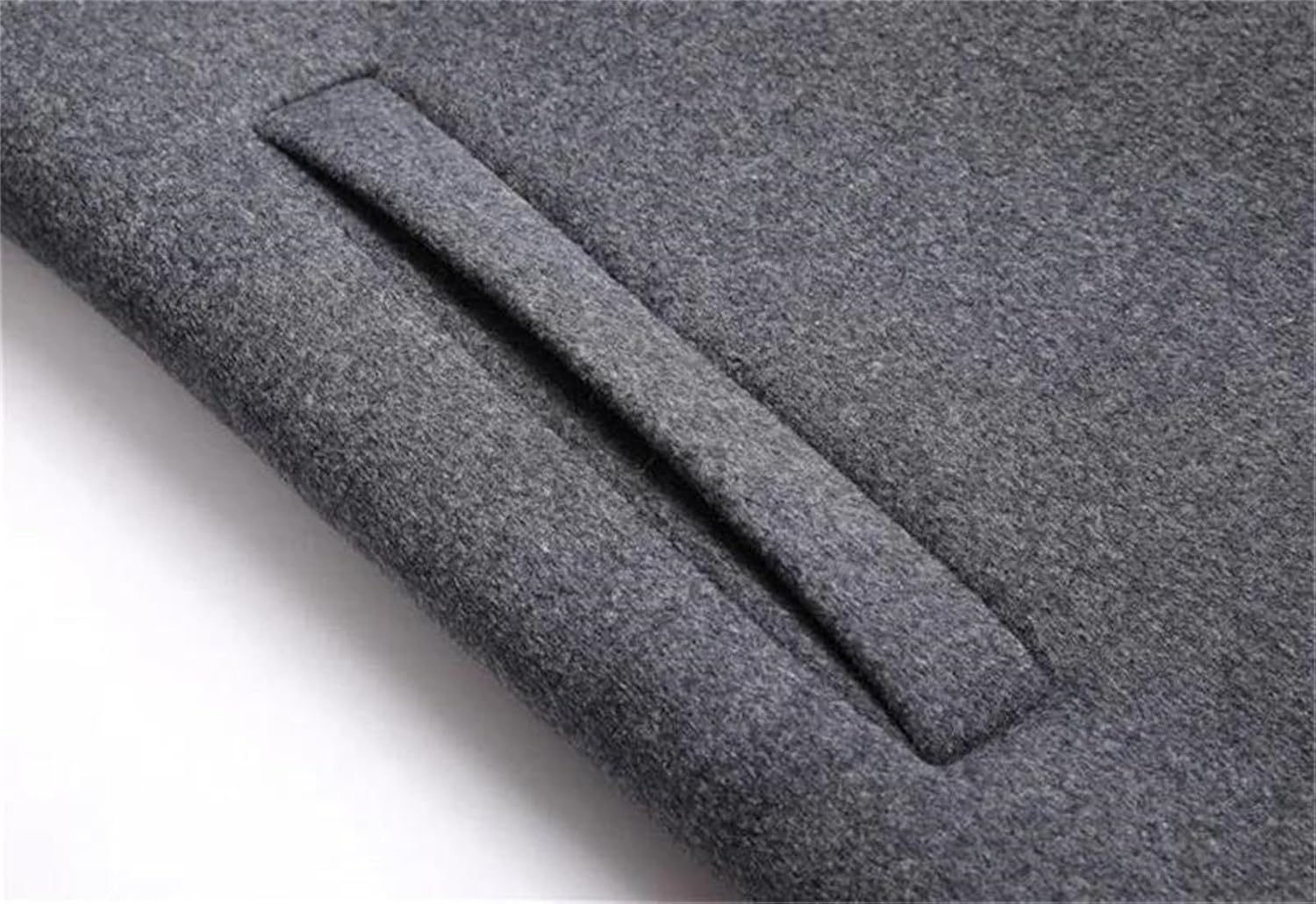 Men's Hooded Single Breasted Winter Jacket Long Wind-Proof Wool Blend Slim Fit Casual Coat