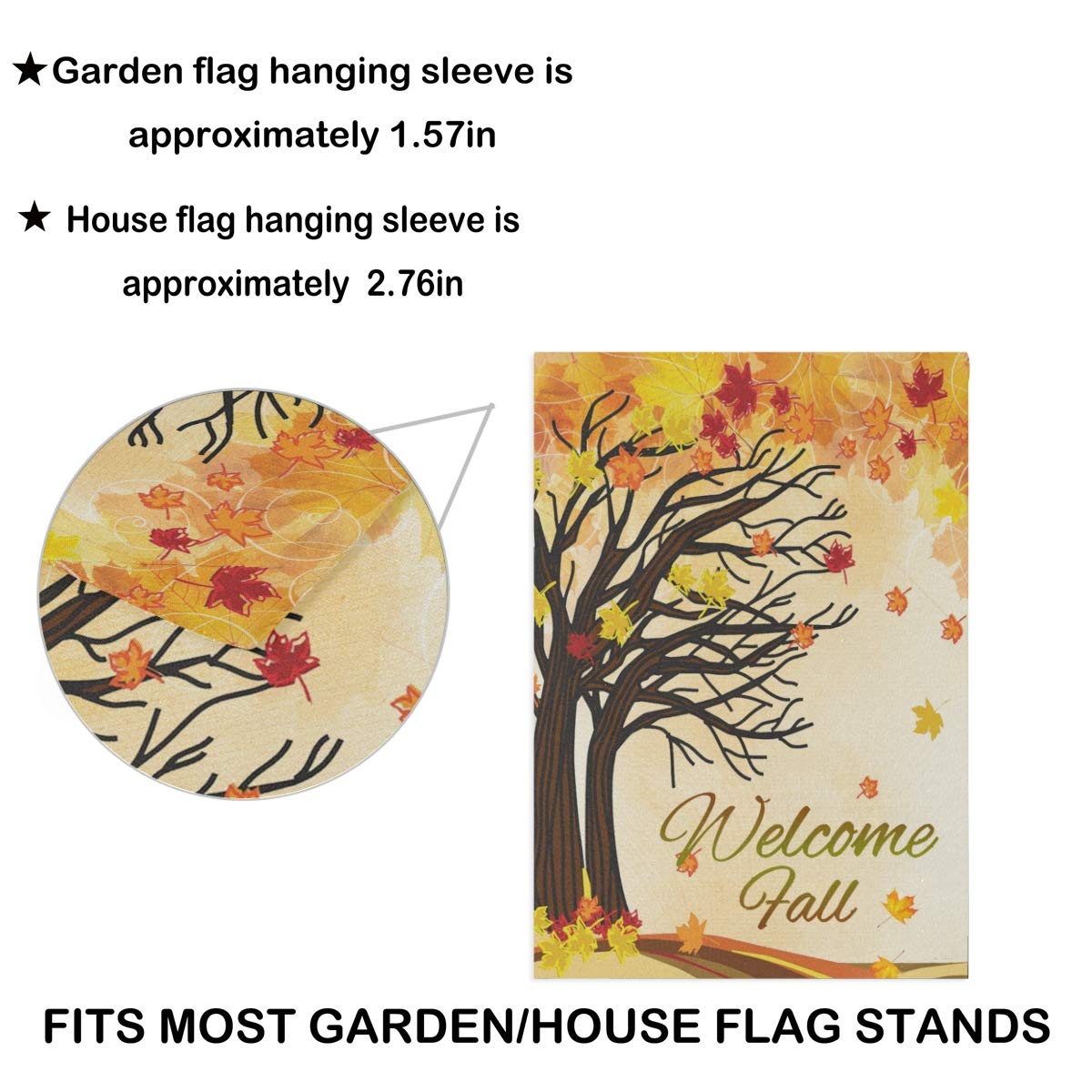 Herbst-Gartenflagge „Hello Fall“, 30,5 X 45,7 Cm, Doppelseitig, Sackleinen-Optik – Für Garten, Terrasse, Herbstdeko
