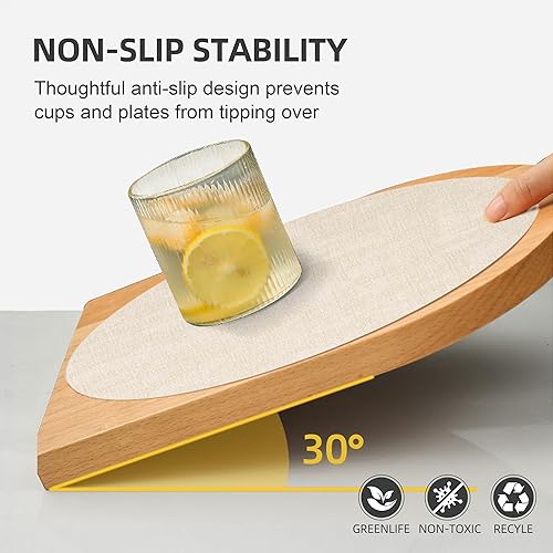 Miniatura 6 de COSMOSACA - Juego de 4 manteles individuales de vinilo a rayas, resistentes al calor, fáciles de limpiar, lavables, uso en interiores y exteriores,