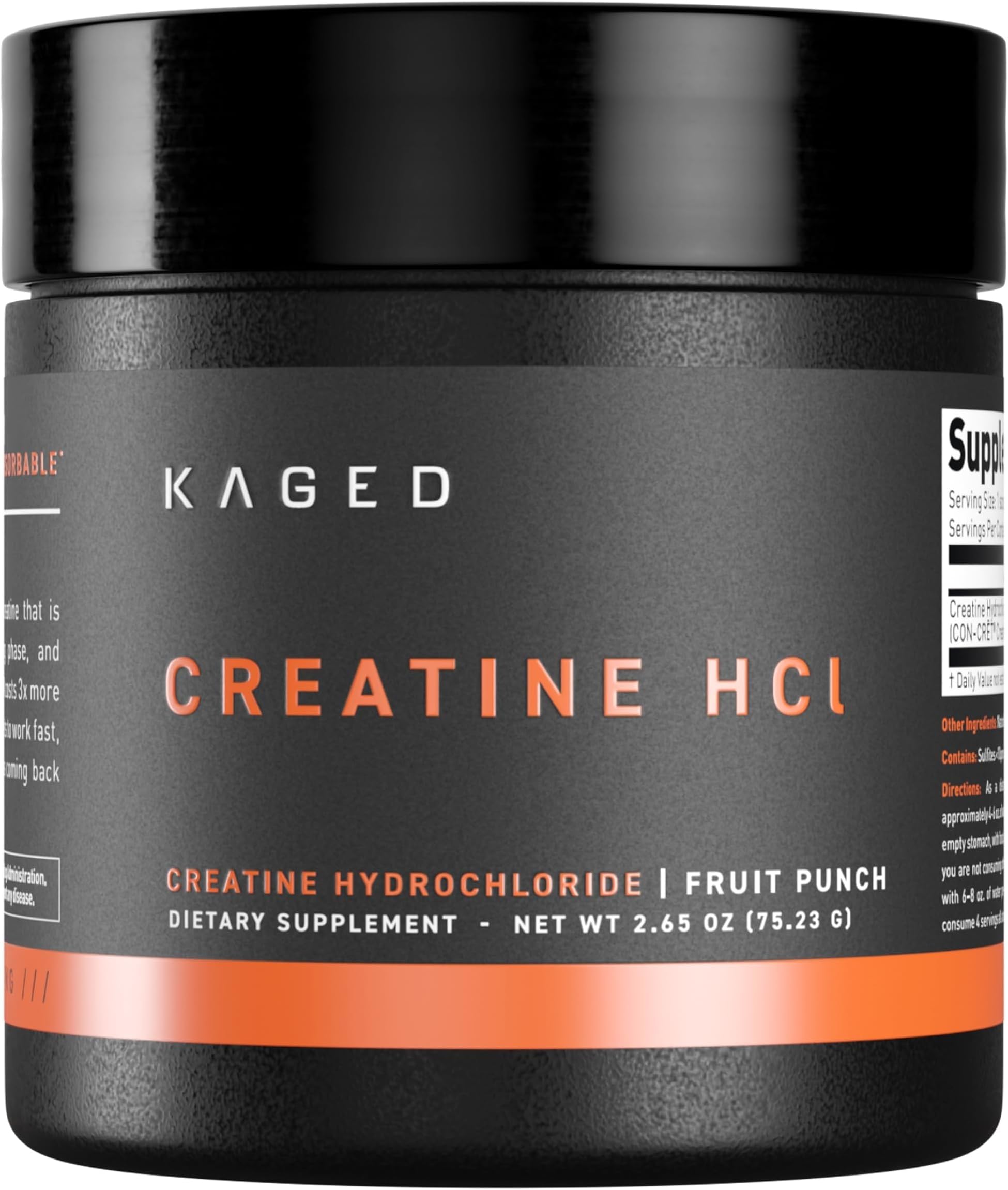 Creatine HCl Powder | 7X Concentrated vs Mono | Muscle Building & Recovery | High Absorption | No Bloating | Creatine for Men & Women | Vegan, Gluten Free | Fruit Punch | 75 Servings