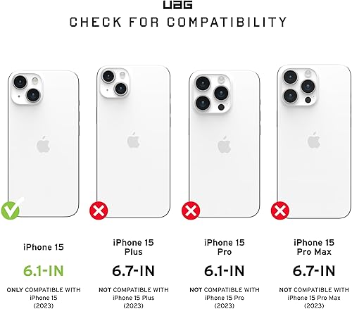 Miniatura 2 de URBAN ARMOR GEAR UAG - Funda diseñada para iPhone 15, paquete de 6.1 pulgadas con cordón cruzado UAG para teléfono civil, correa ajustable de 0.394
