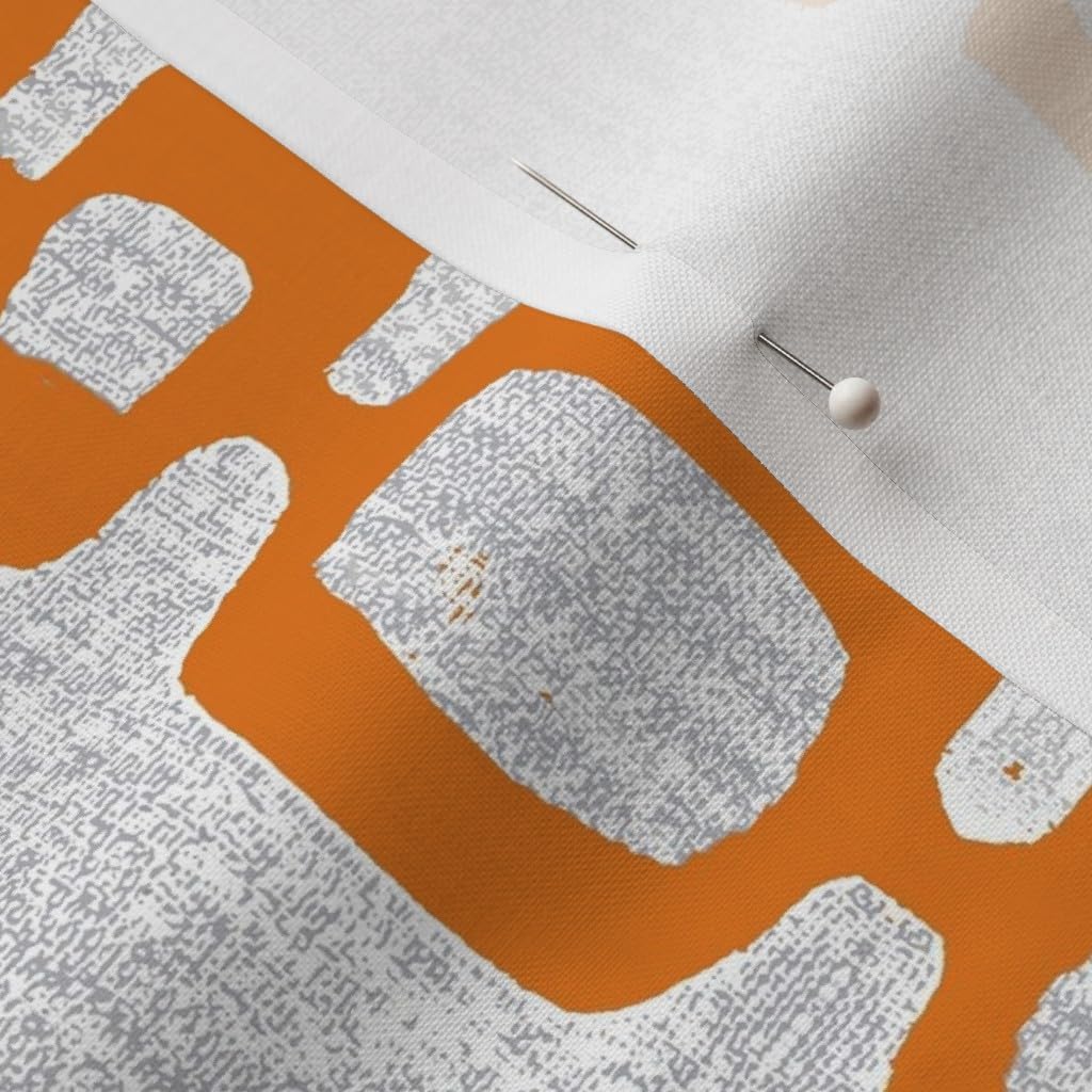 Spoonflower Fabric - Atomic Mid Century Orange Gray Modern Print Mod Retro Vintage Style Printed on Petal Signature Cotton Fabric Fat Quarter - Sewing Quilting Apparel Crafts Decor