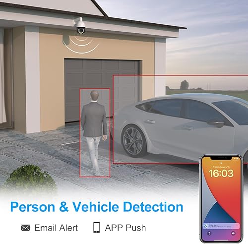 Miniatura 4 de Anpviz Cámara de seguridad IP PTZ PoE de 6MP para exteriores, panorámica de 360 con inclinación de 90 y zoom óptico 20X, seguimiento humano AI y