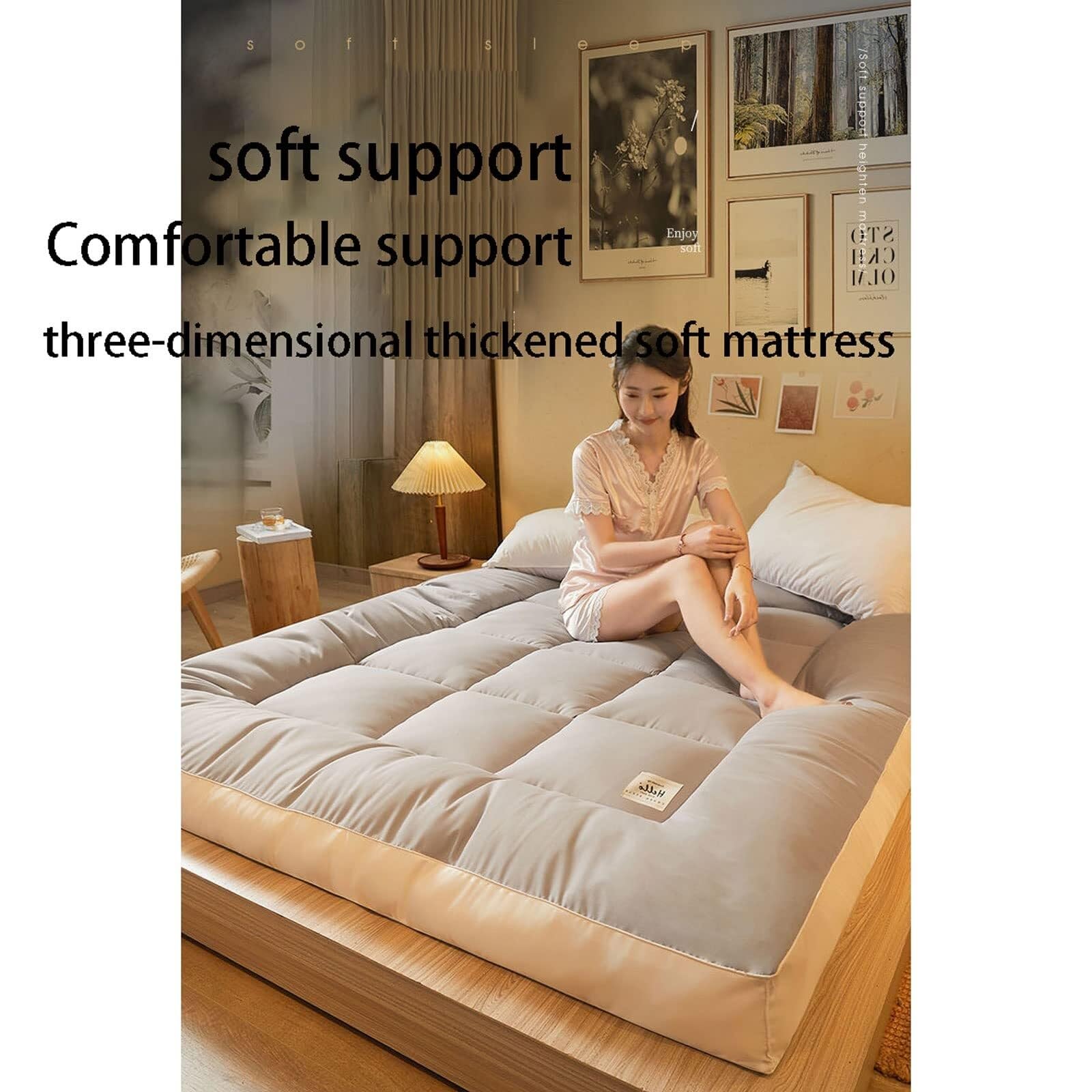 Materasso matrimoniale pieghevole, XL arrotolabile, materassino per dormire, materasso da meditazione, tappetino portatile da campeggio, divano letto per casa e viaggi, comfort e versatilità