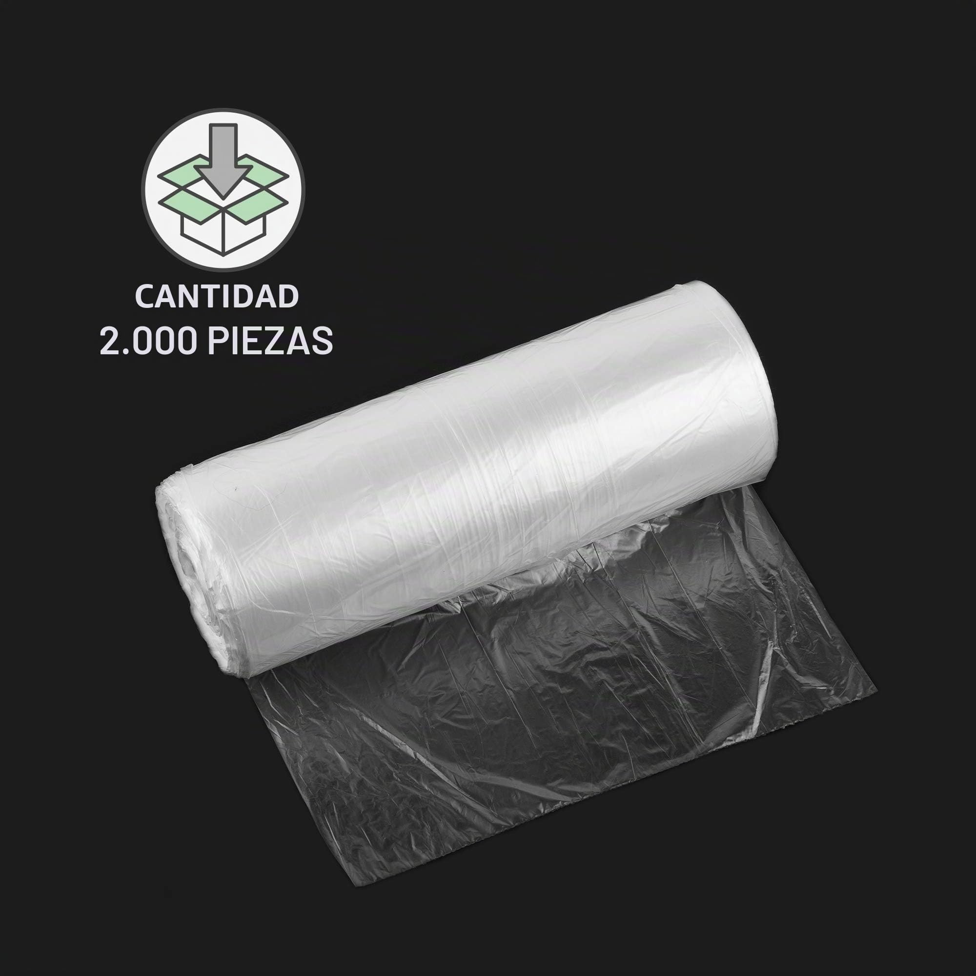 (Paquete de 2000) HDPE 25 x 40 cm Bolsas de polietileno de mostrador en rollo, embalaje de alimentos seguro de plástico Bolsas aptas para congelador de contacto con alimentos empaquetado