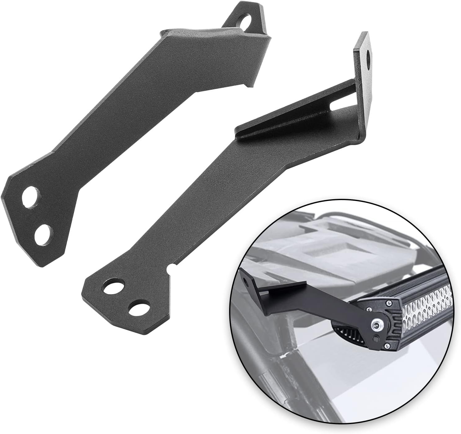 Dasen Upper Roof Brackets Roll Bar Cage Mount for 32” Straight/Curved LED Light Bar Compatible with Polaris RZR 900 1000