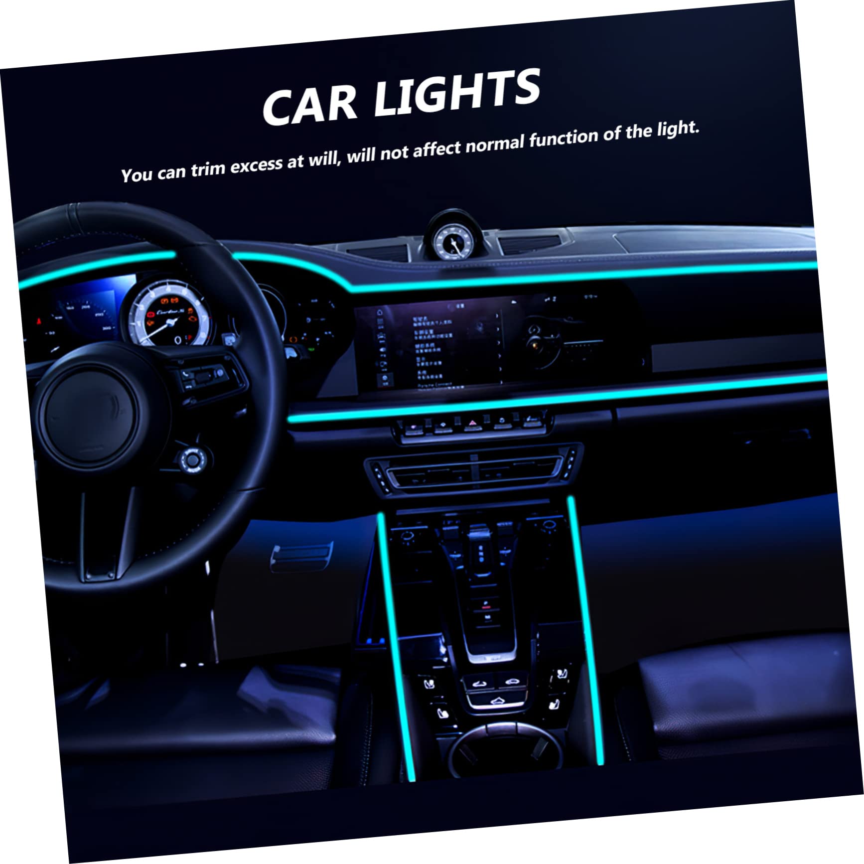 GLEAVI 2piezas Luces Led Ambientales para Interior De Automóvil Iluminación Decorativa USB Instalación Sin Daños Diseño y Consumo Ilumina Tu Experiencia De Conducción