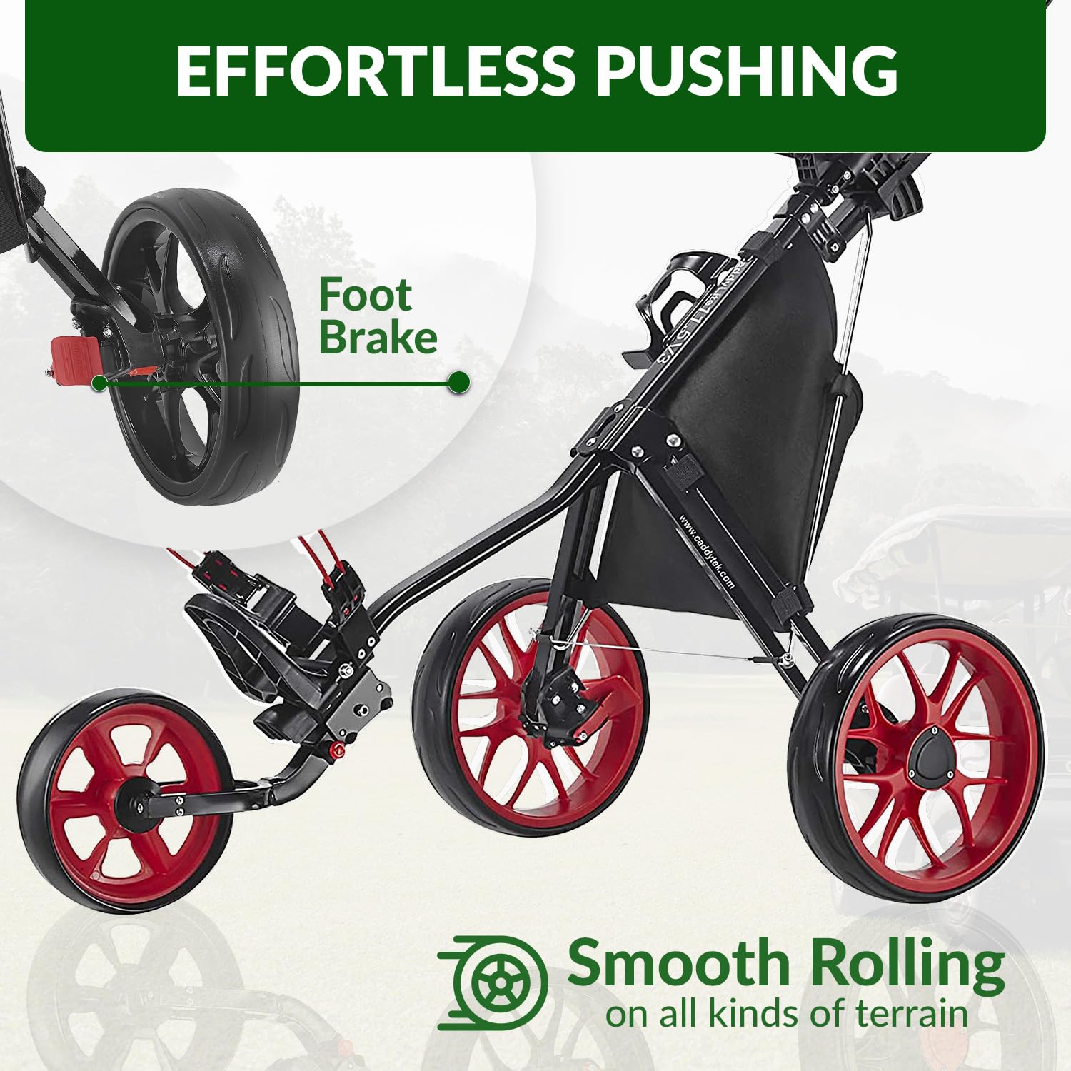 Caddytek CaddyLite 11.5 V3 3 Wheel Golf Push Cart Lightweight Easy Fold