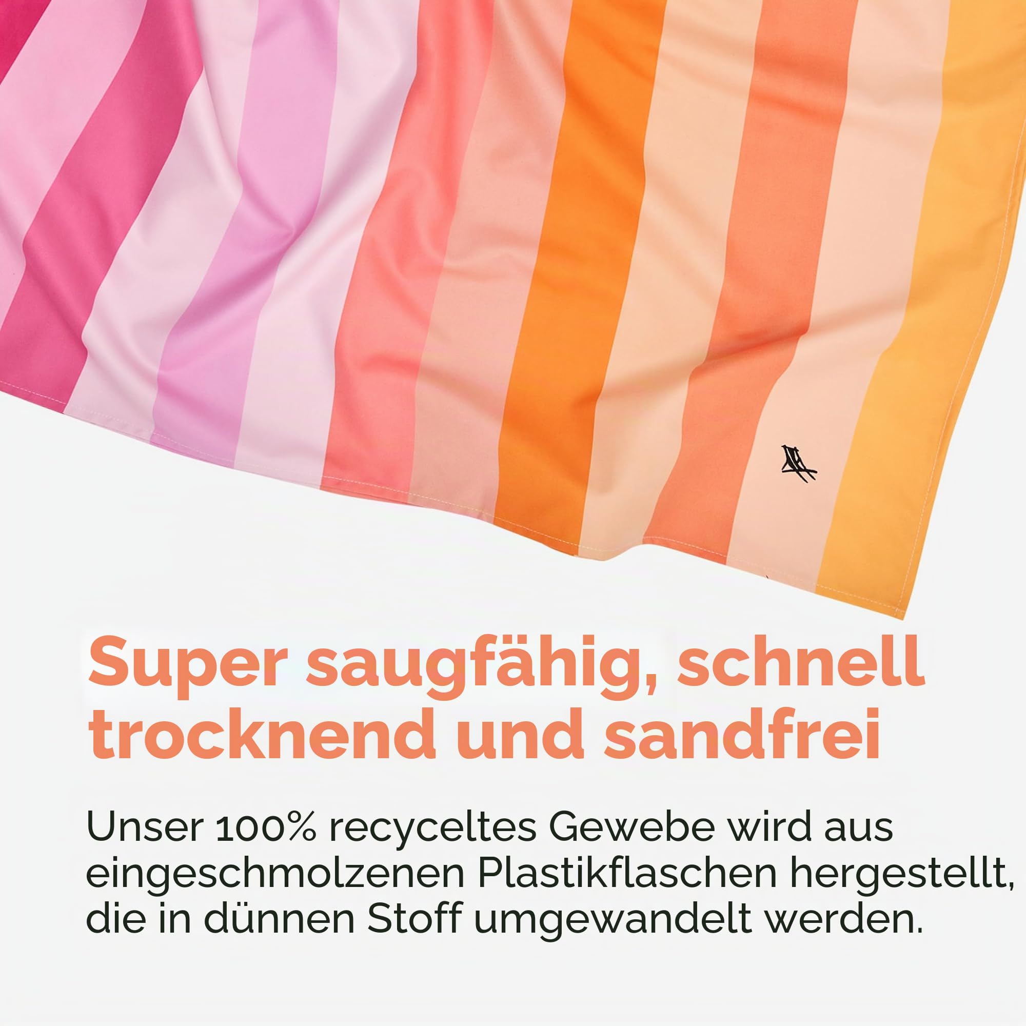 Dock & Bay Schnell trocknendes Handtuch – für Sport & Fitnessstudio – kompakt, leicht – 100% recycelt – inkl. Tasche – Sommer – Miami Sorbet, extra groß (200 x 90 cm)