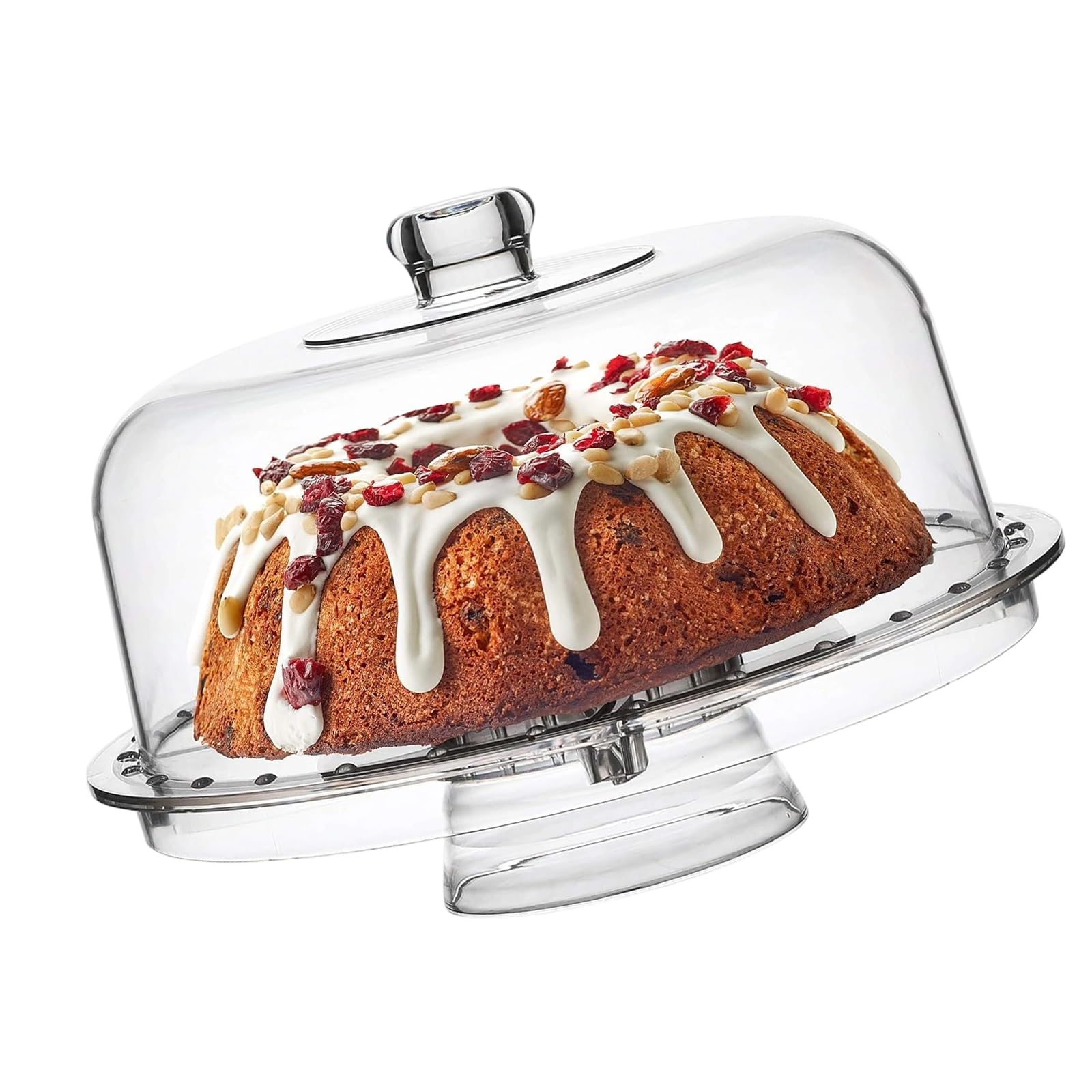 Msioytog Multicolor Strong Acrylic Cake Dome Set Includes Serving Tray And Drink Bowl Ideal For Important Occasions Candy And Chocolate Storage Tray Cake Display Stand