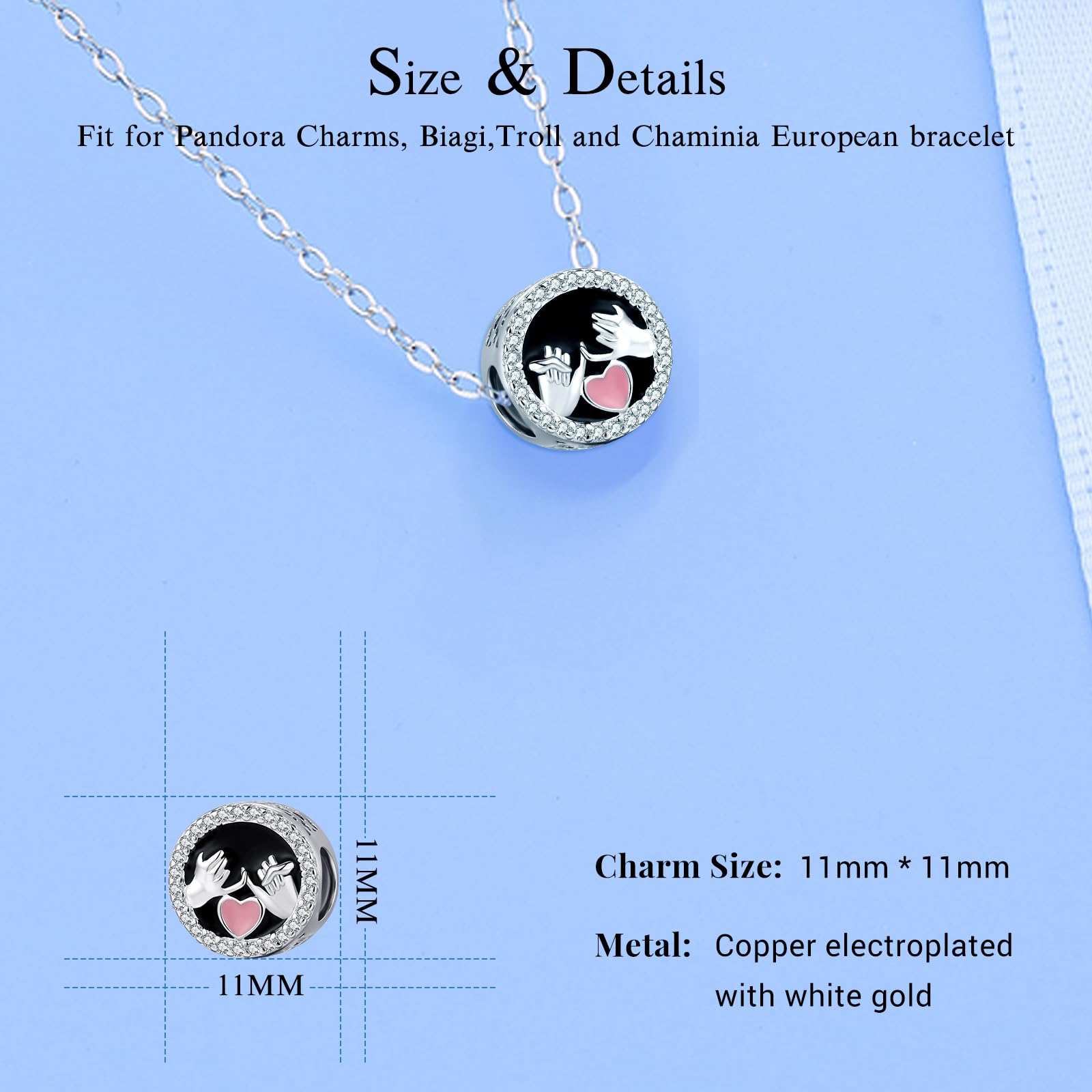 Eusense Charms pour Pandora Pendentif Ttortue Charm Croix Boussole Cheval Charme Pendentif Perles Compatible pour Européen Bracelets