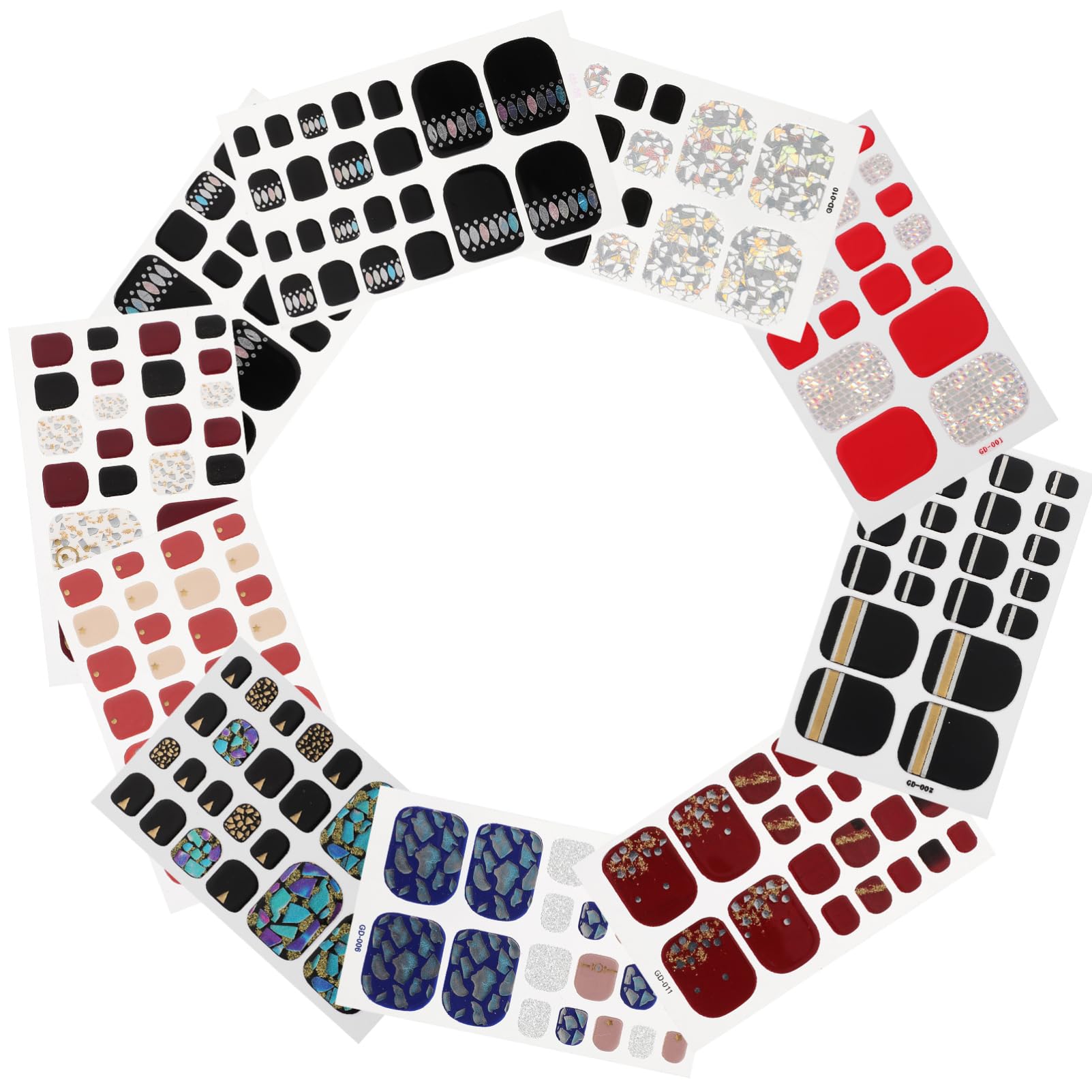 3 Set Adesivi Per Unghie Dei Piedi Decalcomanie Scintillanti Per Nail Art Per Donne Ragazze Forniture Decorative Per Nail Art Per Le Dita Dei Piedi 12 Pezzi * 3