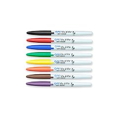EXPO Vis-A-Vis Wet-Erase qMtXj Overhead Transparency Markers Fine Point Assorted Colors 8 Count 2 Pack