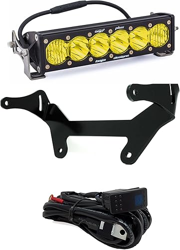 Baja Designs - Barra de luz LED ámbar OnX6 de 10 pulgadas con kit de montaje de choque compatible con Can Am Maverick X3 SxS