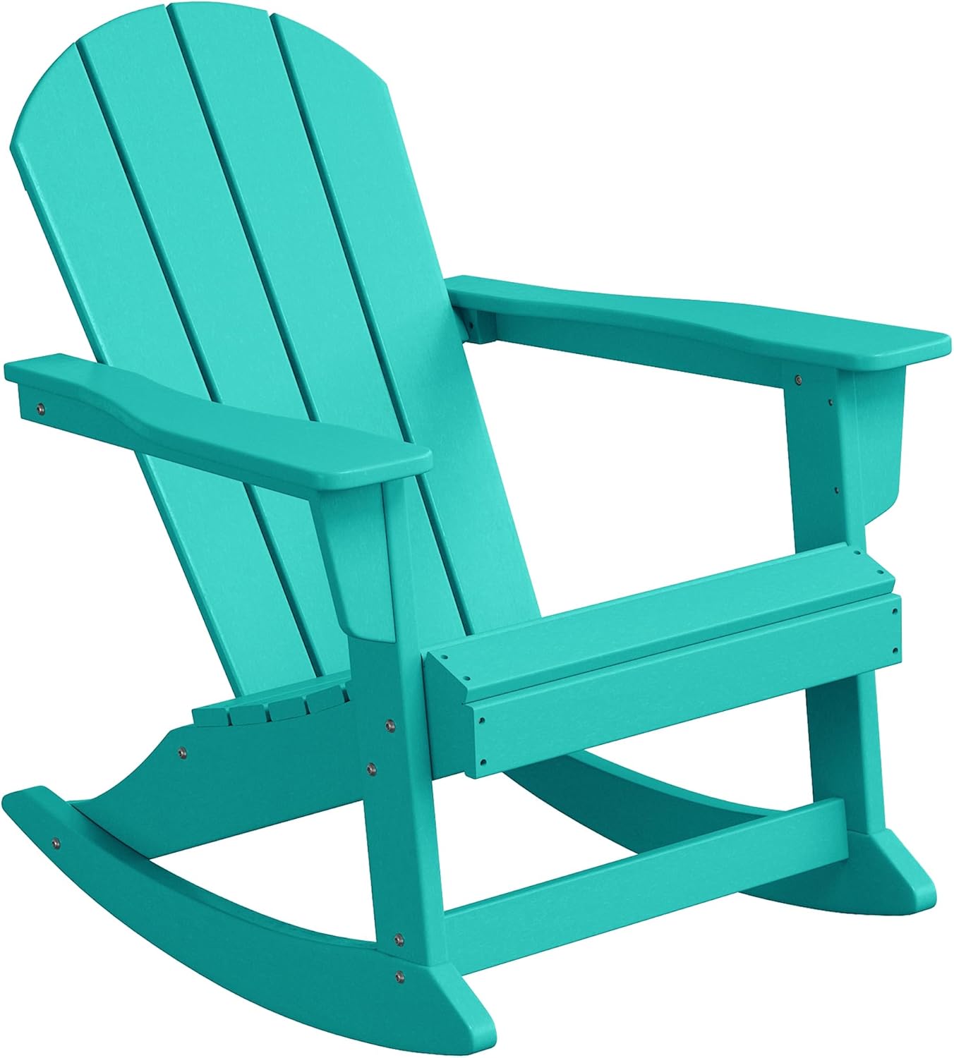 WestinTrends Malibu 2 Piece Set Outdoor/Patio Poly Adirondack Rocking Chairs (2 Seater), Turquoise