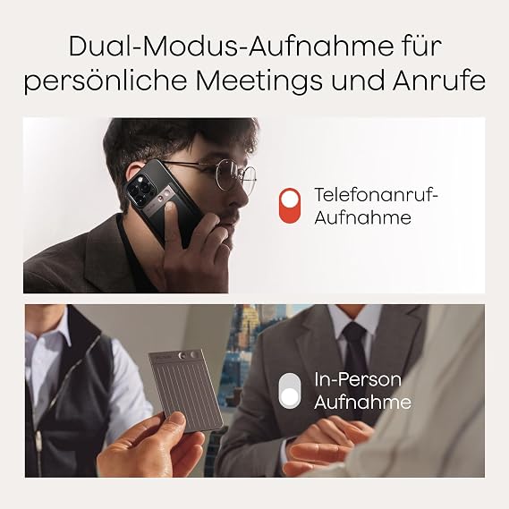 Plaud Note KI Digitales Diktiergerät- 64 GB Aufnahmegerät mit KI-Technologie zum Transkribieren und Zusammenfassen Profis & Teams One-Touch-Aufnahme Rauschunterdrückung Unterstützt 112 Sprachen