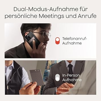 Plaud Note KI Digitales Diktiergerät- 64 GB Aufnahmegerät mit KI-Technologie zum Transkribieren und Zusammenfassen Profis & Teams One-Touch-Aufnahme Rauschunterdrückung Unterstützt 112 Sprachen