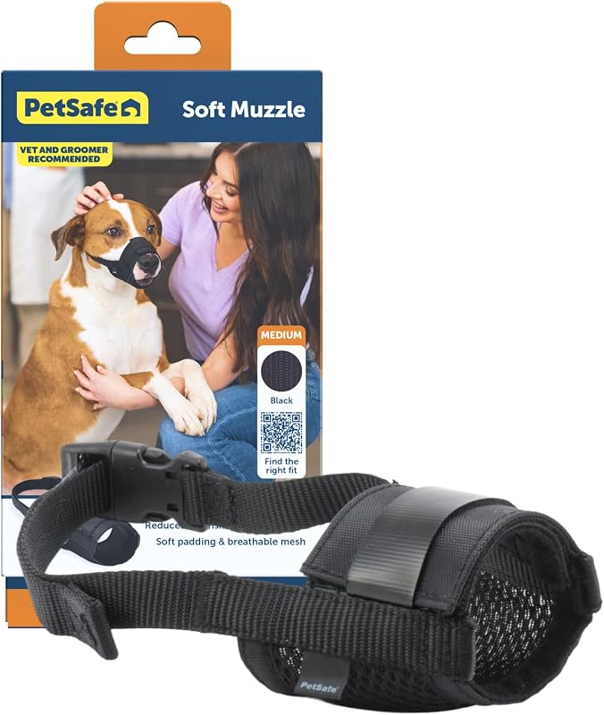 Bozal para perro, negro, mediano