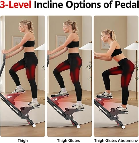 Miniatura 6 de Escalera para ejercicio de gimnasio en casa, nueva versión, escalador de escaleras plegable compacto con resorte silencioso que absorbe los golpes,