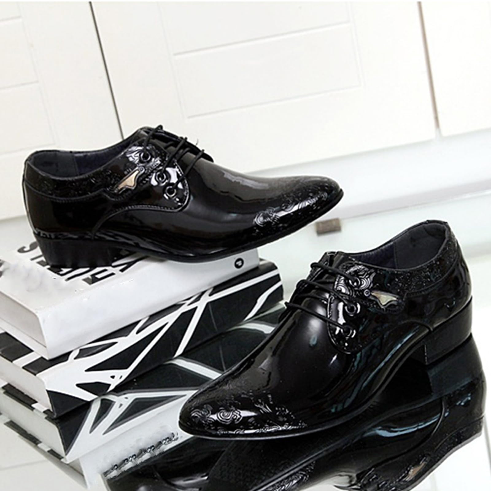Uomo Scarpe Eleganti Classiche in Pelle Scarpe Business | Basse comode Scarpe da Formale Stringate A Punta Matrimoni Oxford Smoking Festa Ufficio