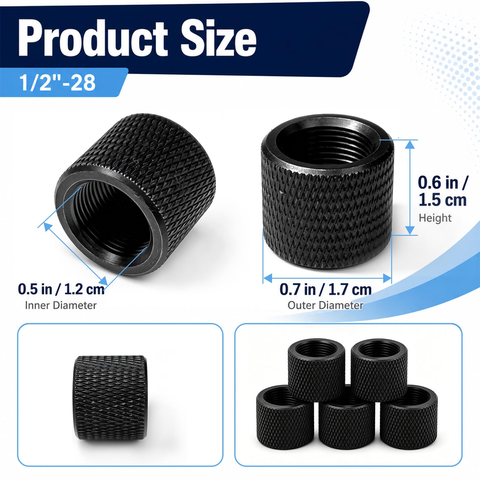 Thread Protectors for .22LR, .223, 5.56 - CNC Steel -2 Thread Protectors for .22LR, .223, 5.56 - CNC Steel -2