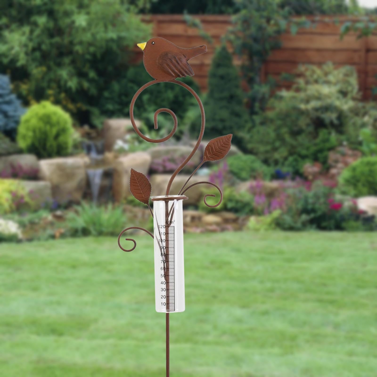 Pluviomètre Décoratif en Fer Forgé en Forme D'oiseau, pour Une Utilisation Extérieure, Idéal pour Le Jardin, et Le Balcon.