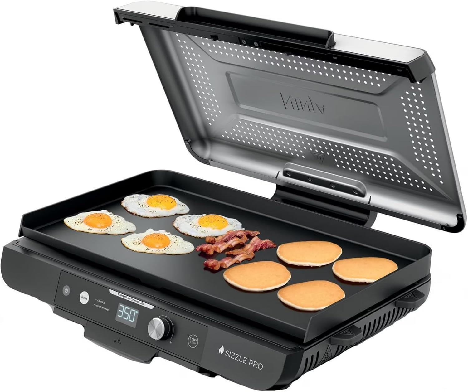 Indoor Electric Griddle with Flat Top Plate, Edge-to-Edge Heating, Precision Temperature Control, Nonstick Cooking Surface, Indoor Grill for Pancakes Burgers Steaks and Family Meals
