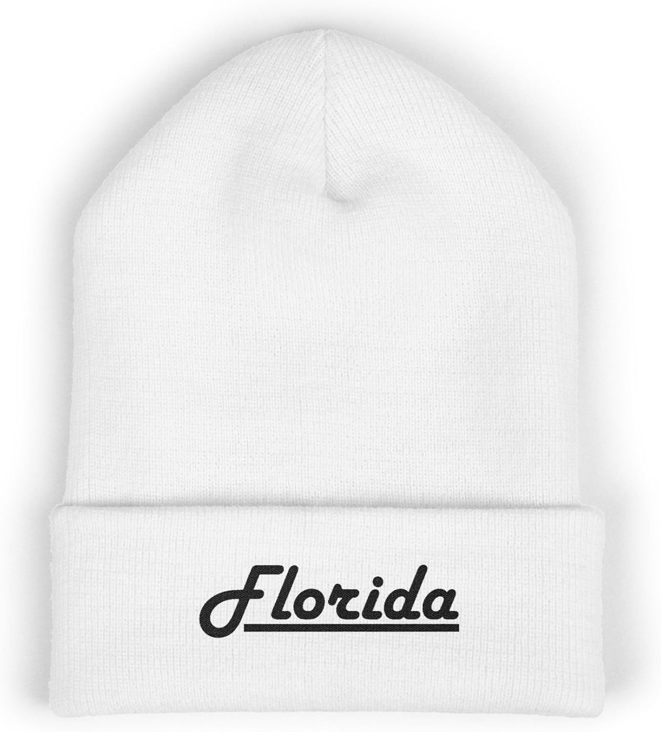 Florida Premium Classic Cuffed Beanie Hat with Embroidery Message