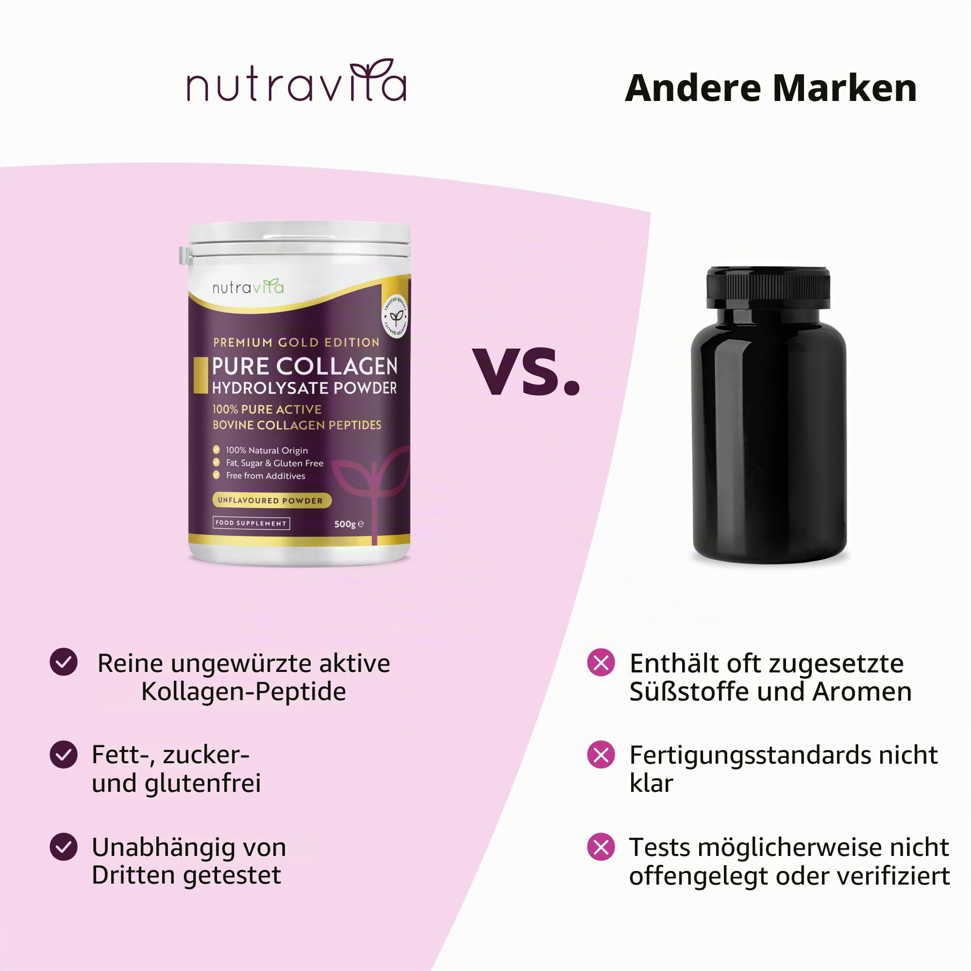 Nutravita Collagen Pulver 1kg - Kollagen Pulver Hochdosiert