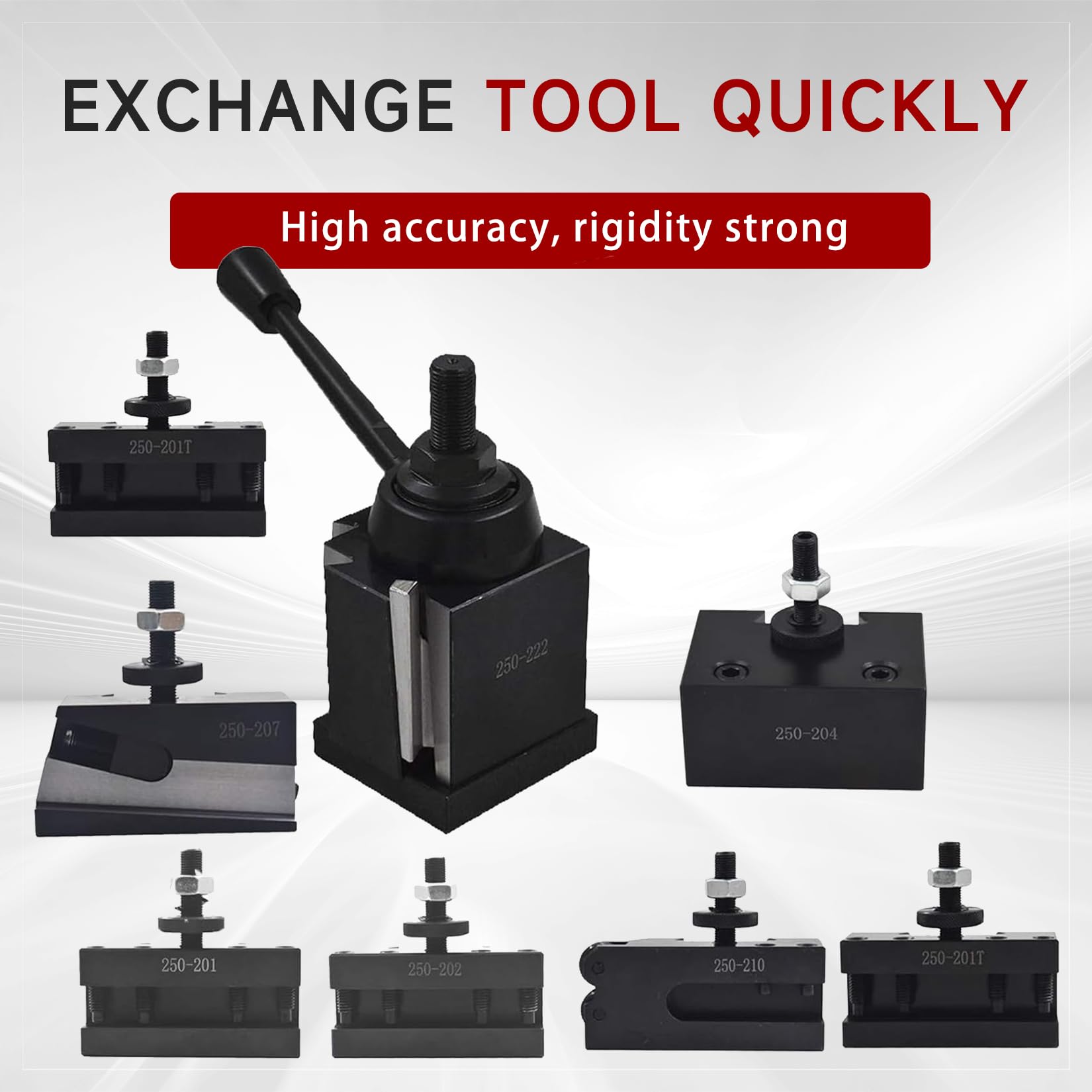 findmall Bxa 250-222 Tool Post Set Wedge Type Quick Change Turning