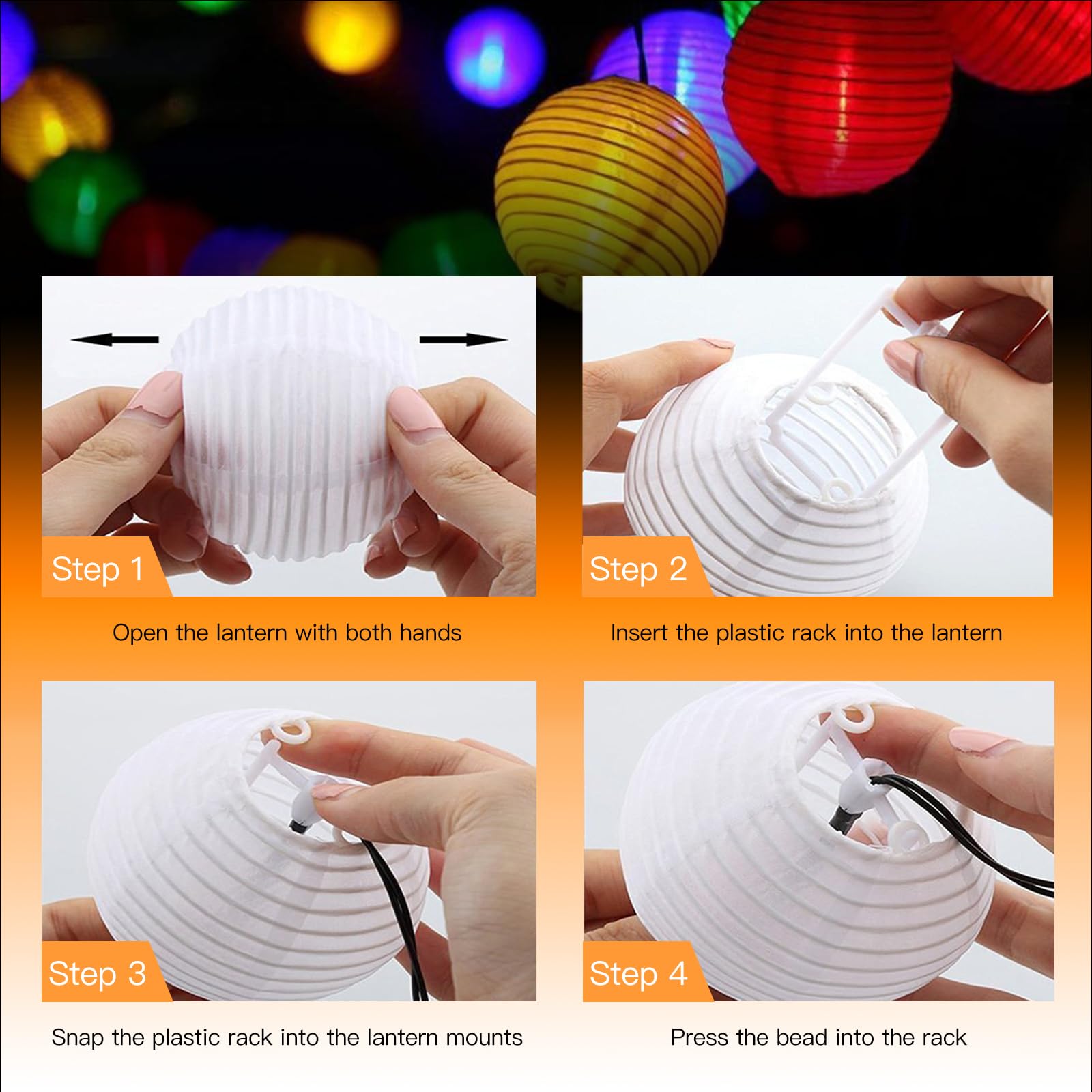 LED Fairy Lights Lanterns Outdoor Solar 6.5 m 30 LED Lanterns 8 Modes Waterproof Solar Lighting Solar Fairy Lights Outdoor for Garden, Yard, Wedding, Party Decoration, Balcony, Christmas, Party - Image 3